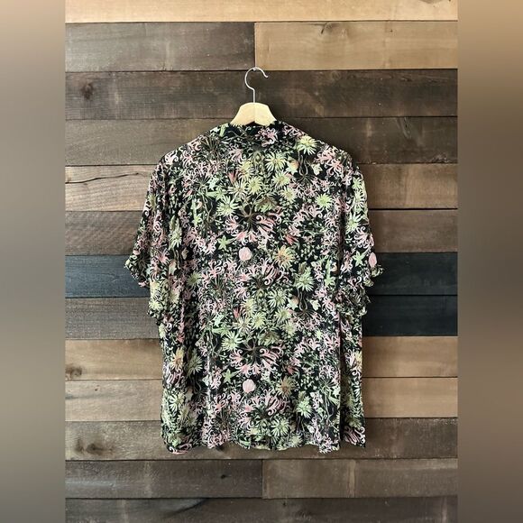 90s Vintage Sheer Floral Ruffled Short Sleeve Sag Harbor Blouse Size 2X - Picture 10 of 10
